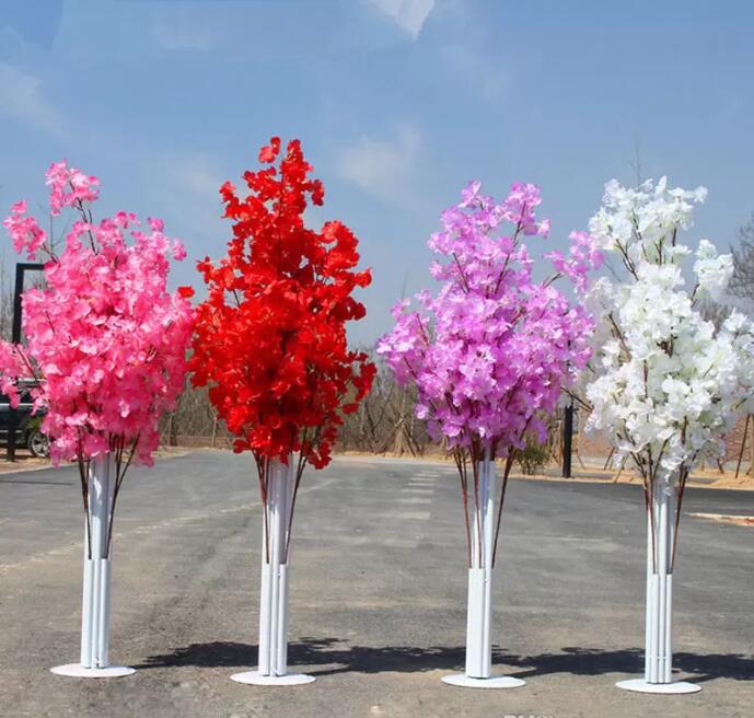 150CM Tall Party Wedding Decorations Upscale Artificial Cherry Blossom Tree Runner Aisle Column Road Leads For T Station Centerpieces Supplies