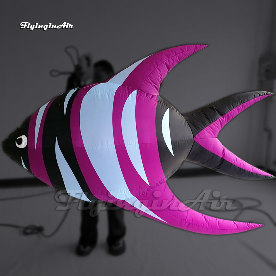 Huge Lighting Inflatable Tropical Marine Fish Balloon Blower And Light Inside For Event