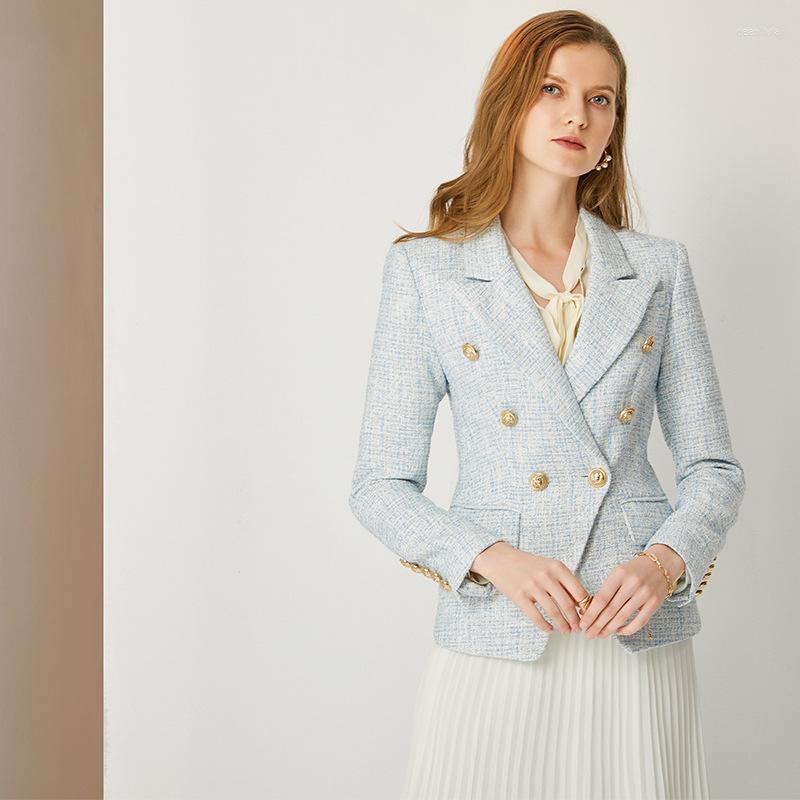 Women' Suits Glamoda Blue Plaid Embroibery Women Designer Jacket Long Sleeve Double Breasted Blazer High Quality OL Outfit, Light blue
Women' Suits Glamoda Blue Plaid Embroibery Women Designer Jacket Long Sleeve Double Breasted Blazer High Quality OL Outfit, Light blue