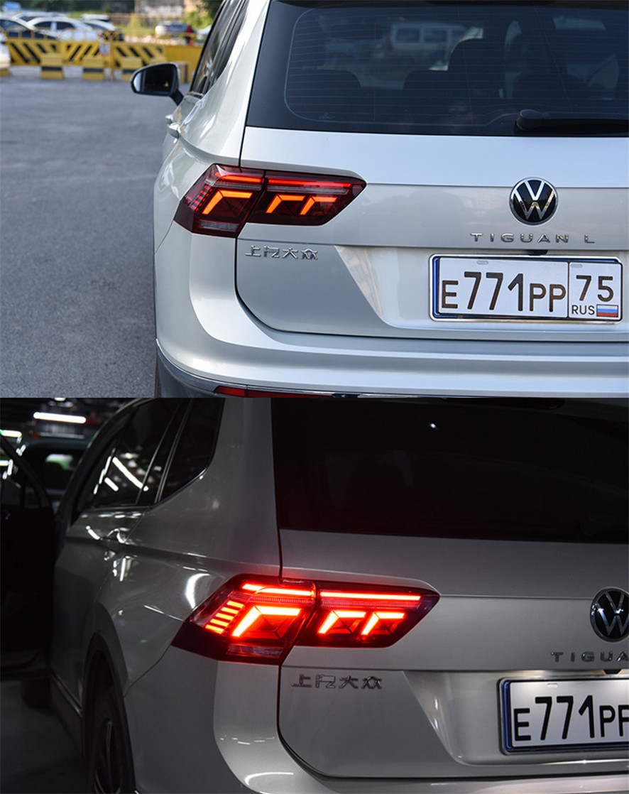 Car Tuning Taillights for VW Tiguan L 20 16-2021 Tail Light Upgrade 2022 Style Running Signal Brake Reversing Rear Lighs