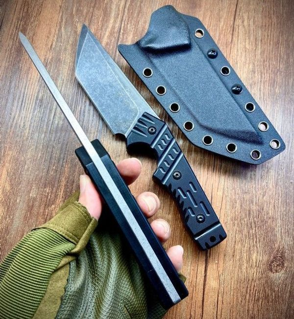Small MilBr Straight Fixed Tactical Knife Self Defense Tanto A2 Blade G10 Handle EDC Survival Tool Pocket Hunting Knives a4106