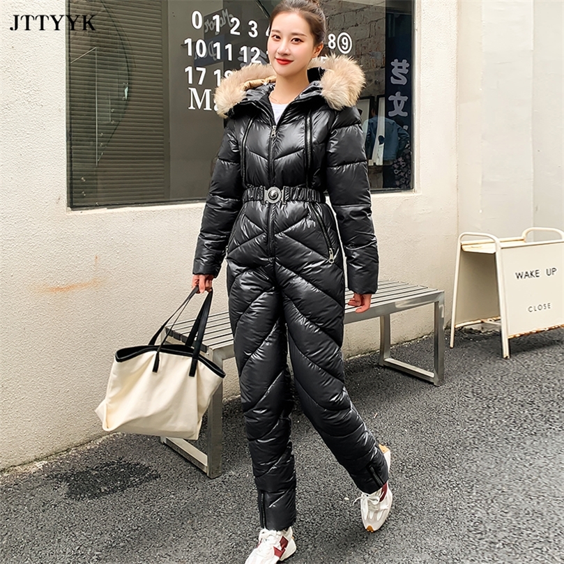 Womens Jumpsuits Rompers Snow One Piece For Women Jumpsuit Ski Clothes Winter Jackets Hooded Parka Bodysuit Outfit Female Jumpsuits Overalls Tracksuit
