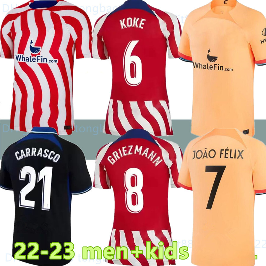 22 23 Atletico Madrids Soccer Jerseys MORATA GRIEZMANN JOAO FELIX 2021 2022 M.Llorente CORREA KOKE Camisetas de futbol LEMAR CARRASCO men kids kit Football Shirt, 22-23 away
22 23 Atletico Madrids Soccer Jerseys MORATA GRIEZMANN JOAO FELIX 2021 2022 M.Llorente CORREA KOKE Camisetas de futbol LEMAR CARRASCO men kids kit Football Shirt, 22-23 away