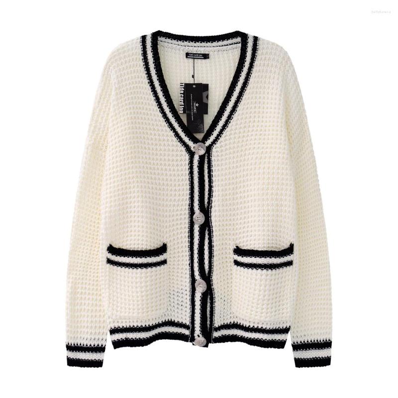 Men's Sweaters Black White Striped V-neck Single-breasted Knitted Sweater Women Street Wear Jacquard Oversized Cardigan For Men
Men's Sweaters Black White Striped V-neck Single-breasted Knitted Sweater Women Street Wear Jacquard Oversized Cardigan For Men