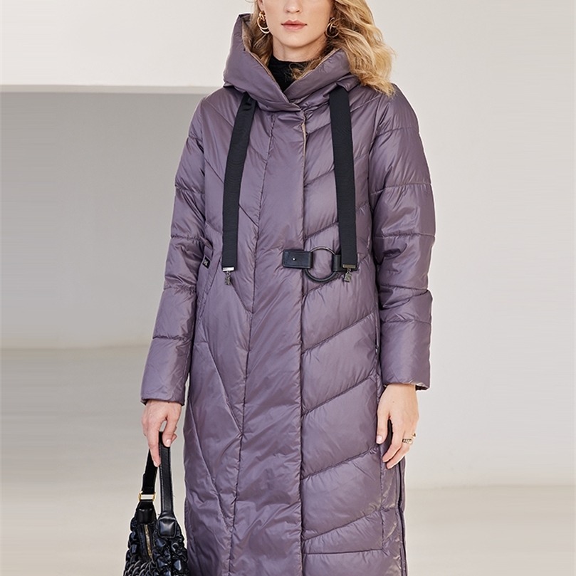 Womens Down Parkas HaiLuoZi Womens Winter Jacket Slanted placket Lengthen Warm Windproof Hooded Casual BioCotton Parka Women Coat 6032 220902