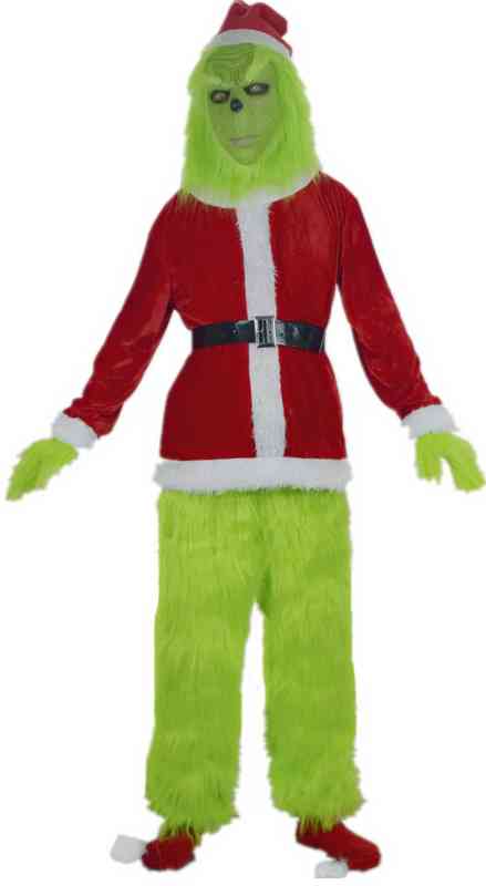 Stage Wear Halloween Explosion Green Fur Monster Grinch Cosplay Santa Suit Party Come Halloween Cosplay Set Anime Clothes T220901