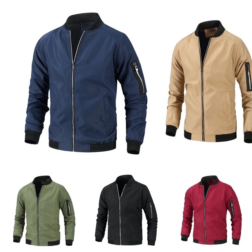 Mens Jackets Spring Autumn Casual Solid Fashion Slim Bomber Jacket Men Overcoat Arrival Baseball Jackets Mens Jacket M3XL Top 220902