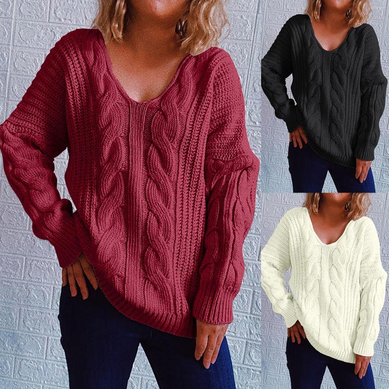 Women's Sweaters Ladies Winter Autumn Pullover Solid Sweater V Neck Women's Soft Knitted Temperament Warm, Black
Women's Sweaters Ladies Winter Autumn Pullover Solid Sweater V Neck Women's Soft Knitted Temperament Warm, Black