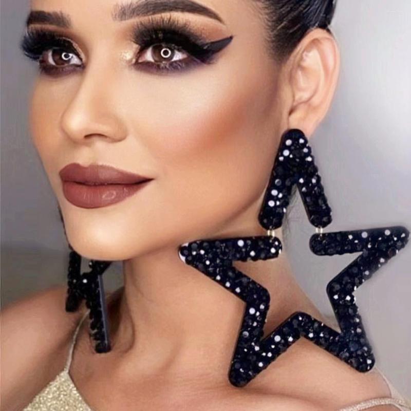 Dangle Earrings 2022 Alloy Rhinestone Big Star For Women Fashion Jewelry Exaggerate Lady's Statement Accessories