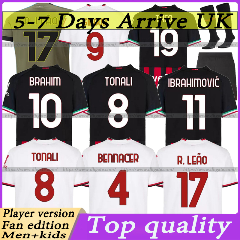 22 23 TOMORI Fan Player AC Soccer Jersey IBRAHIMOVIC GIROUD KESSIE TONALI ROMAGNOLI MILANs jersey 2022 2023 CALHANOGLU REBIC MILAN football shirt men kids Kit socks, 2223 players version 3rd
22 23 TOMORI Fan Player AC Soccer Jersey IBRAHIMOVIC GIROUD KESSIE TONALI ROMAGNOLI MILANs jersey 2022 2023 CALHANOGLU REBIC MILAN football shirt men kids Kit socks, 2223 players version 3rd