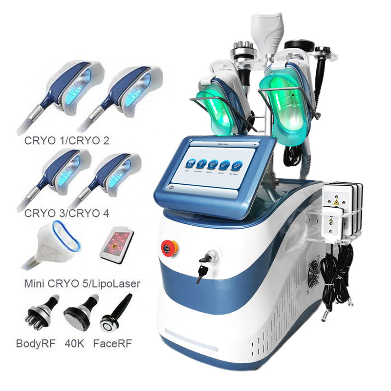 Cryo Fat Freezing Slimming Machine 40K Ultrasonic Cavitation Radio Frequency RF Lifting Skin Tightening Lipo Laser Cellulite Removal Weight Reduce Fat