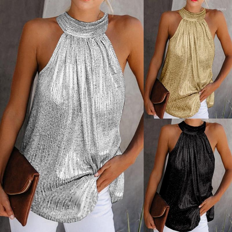 Bras Sets Womens Fashion Shiny Halter Neck Tank Tops Vest Ladies Summer Casual Solid Color Sleeveless T Shirt Blouse Black Gold Silver
Bras Sets Womens Fashion Shiny Halter Neck Tank Tops Vest Ladies Summer Casual Solid Color Sleeveless T Shirt Blouse Black Gold Silver