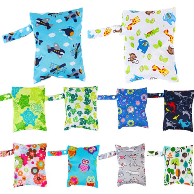 Waterproof Reusable Wet Bags For Menstrual Pads-Nursing Pads Make up Stroller Travel Pocket Mini Wet-Bag Baby Nursing Nappy SN4851