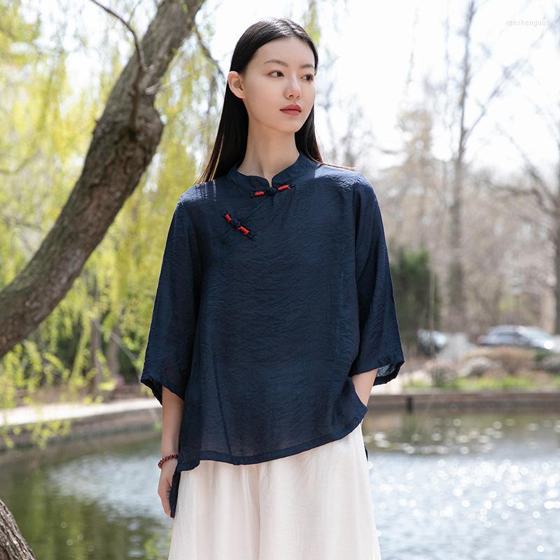 Ethnic Clothing Hanfu 2022 Cotton And Linen Women's Vintage Stand Collar Button Hand-Wrapped Thread Top Short Sleeve Blouse For Women
Ethnic Clothing Hanfu 2022 Cotton And Linen Women's Vintage Stand Collar Button Hand-Wrapped Thread Top Short Sleeve Blouse For Women