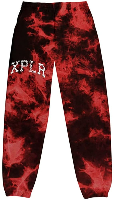 Mens Hoodies Sweatshirts XPLR Shatter Red Tie Dye Sam and Colby Merch Pullover Hoodies Unisex Sweatshirt Pants Two Piece Set Women Men Suit 3D Clothes