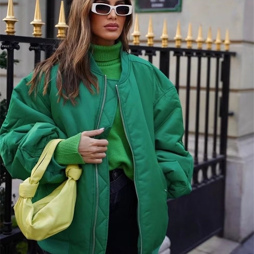 Womens Down Parkas Autumn Fashion Pilot Jacket Padded Coat Vintage Long Sleeve Pockets Seven Colors Female Outerwear Chic Tops 220902