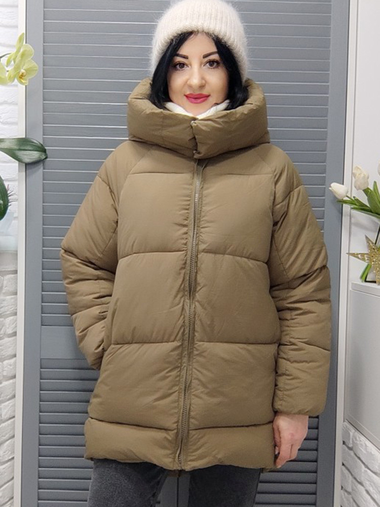 Womens Down Parkas Womens Winter Parkas Hoodie Green Jacket Coat Zip Up Thick Puffer Coat Woman Cotton Padding Winter Jackets For Women Puffer 220902