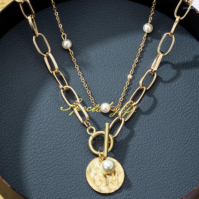 Pendant Necklaces Vintage Golden Multi-layer Pearl Chain Necklace For Women Fashion Portrait Coin Punk Metal 2022 Trend Female Jewelry
Pendant Necklaces Vintage Golden Multi-layer Pearl Chain Necklace For Women Fashion Portrait Coin Punk Metal 2022 Trend Female Jewelry