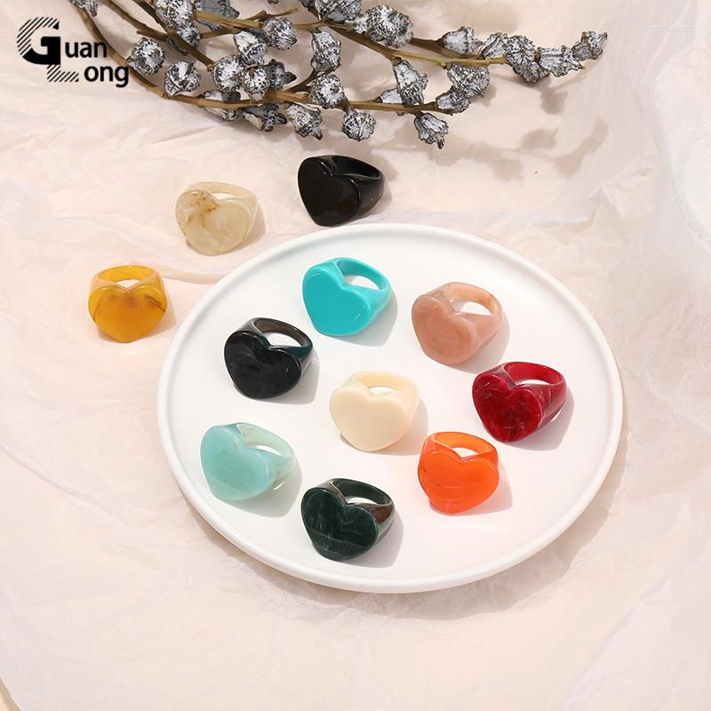 Cluster Rings GuanLong Colorful Big Punk Finger For Girls Vintage Accessories Korea Elegant Ladies Heart Women's Fashion Jewelry
Cluster Rings GuanLong Colorful Big Punk Finger For Girls Vintage Accessories Korea Elegant Ladies Heart Women's Fashion Jewelry