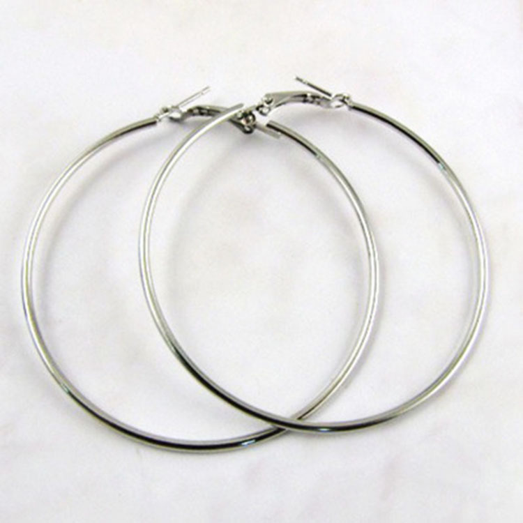 Gold Silver Plated Hoop Earrings for Women Hip Hop Dangle Large Circle Earring Big Female Ear Jewelry
