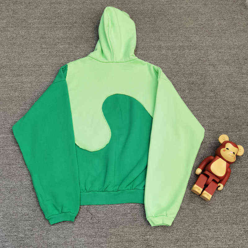 Men's Hoodies Sweatshirts Hoodie Sweatshirts Fleece Blue Green Patchwork Men Women Pullover Grandpa ERL Vintage Hoodie T220901