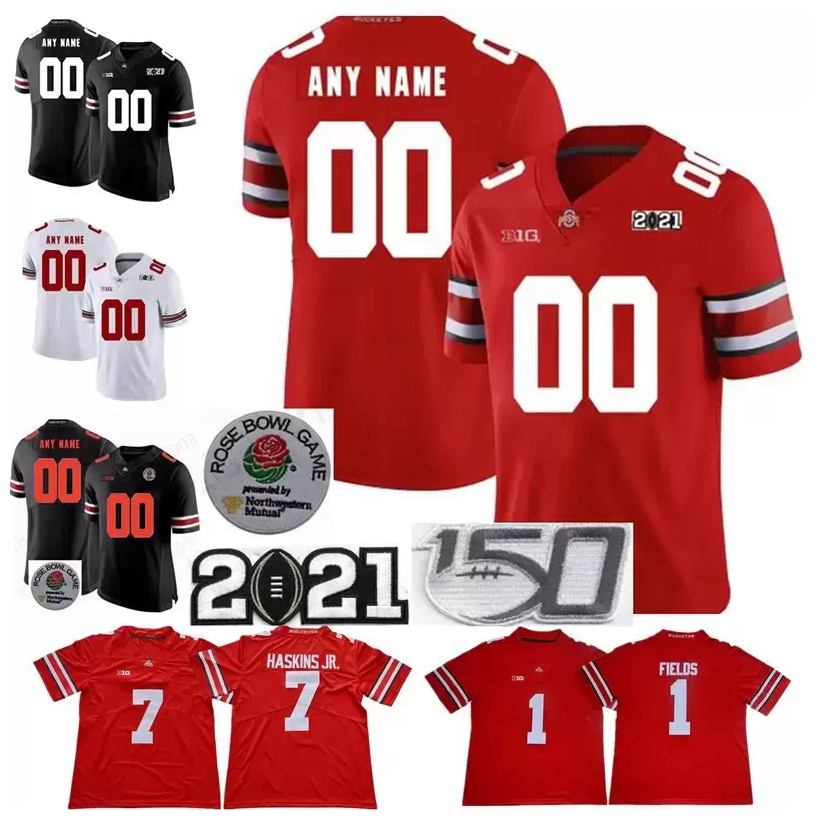 NCAA Ohio State Buckeyes Justin Fields Football Jersey 2 Chase Young JK Dobbins 15 Elliott Stroud Fleming Dwayne Nick Bosa Archie Griffin Eddie George 150TH Patch, As pic