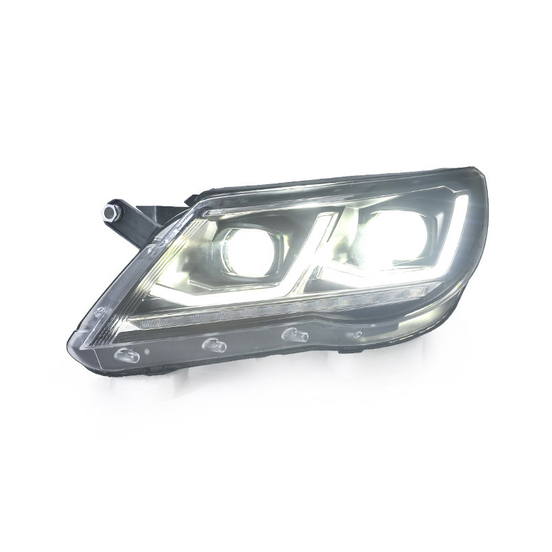2 PCS Car Lights Parts For Tiguan 2012-20 16 to 2022 Type Double L Head lamps LED Headlight LED Dual Projector FACELIFT