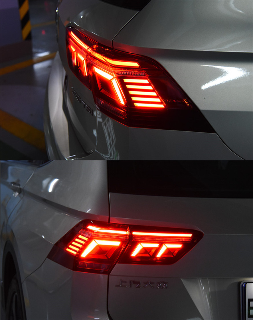 Car Tuning Taillights for VW Tiguan L 20 16-2021 Tail Light Upgrade 2022 Style Running Signal Brake Reversing Rear Lighs