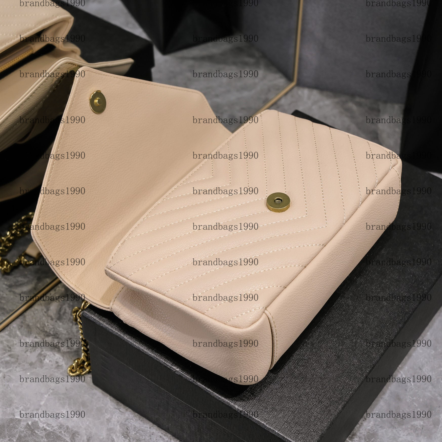 2 Size College Bag V-shaped pattern Cowskin Handbag Evening Bags Leather shoulder bags chain purse fashion clutch lady cowhide handbags