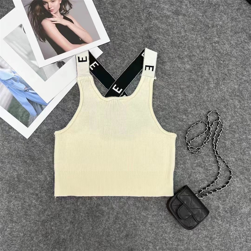 Women's Tanks Summer Stripe Fashion Sexy Crop Top Slim Tops Cross Straps Sleeveless Workout Vest Ladies Good Quality Tank 4 Colors