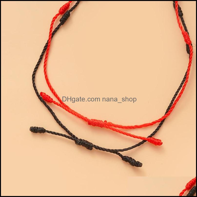 Charm Bracelets Turkish Lucky Evil Eye Bracelets For Wome Handmade Braided Red Black Rope 7 Knots Luck Jewelry Friendship Dhseller2010 Dhsov