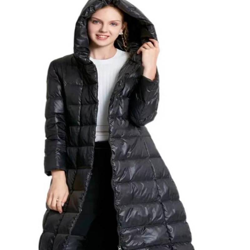 Womens Down Parkas Long Winter Coat Women Black Thick Loose Parkas Casual Cotton Padded Coat Female Elegant Solid Warm Jackets Outerwear 220902
