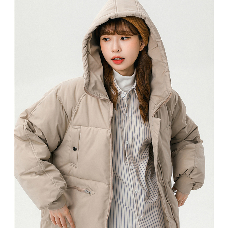 Womens Down Parkas Women Down Parka Mid Length Khaki Jacket Baggy Winter Waterproof Warm Duck Feather Down Female Hooded Puffer Coat Bubble Outwear 22