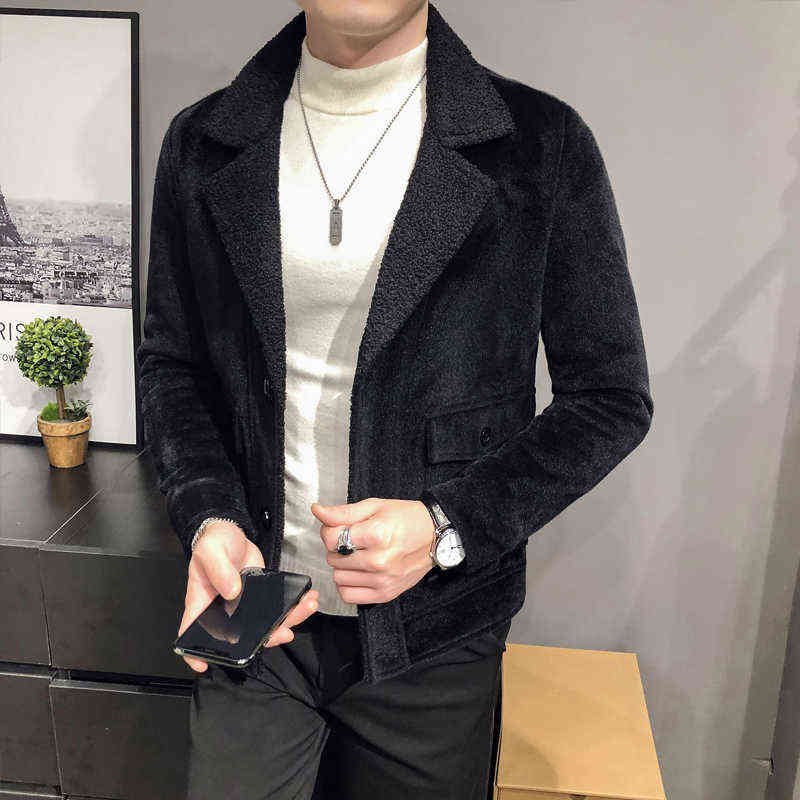 Men's Suits Blazers Men Winter Windbreaker Korean Version Of Slim Long Wool Random Jacket Fashion Temperament Trend Large Size S-3XL L220902