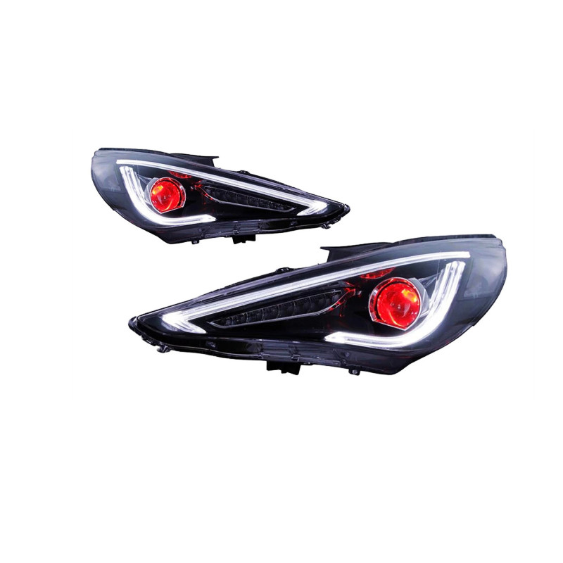 LED Head Light Parts For Hyundai Sonata 8 2010-2014 Front Headlights Replacement DRL Daytime light Projector Facelift