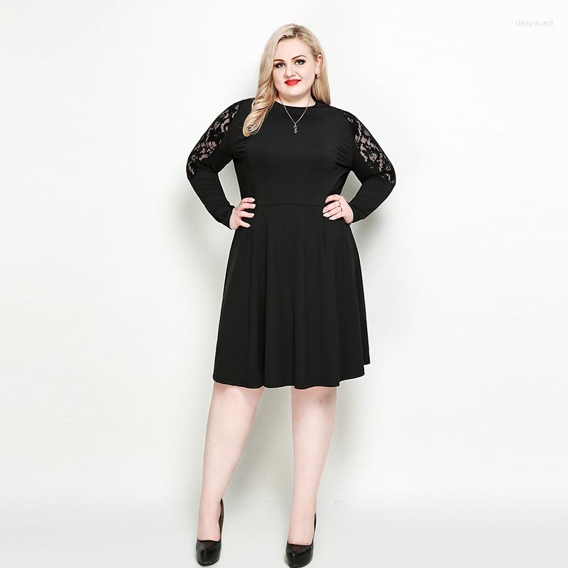 Plus Size Dresses Elegant Fit And Flare Midi Dress Women Long Sleeve Lace Cold Shoulder Office Work Female Large Spring, Black
Plus Size Dresses Elegant Fit And Flare Midi Dress Women Long Sleeve Lace Cold Shoulder Office Work Female Large Spring, Black