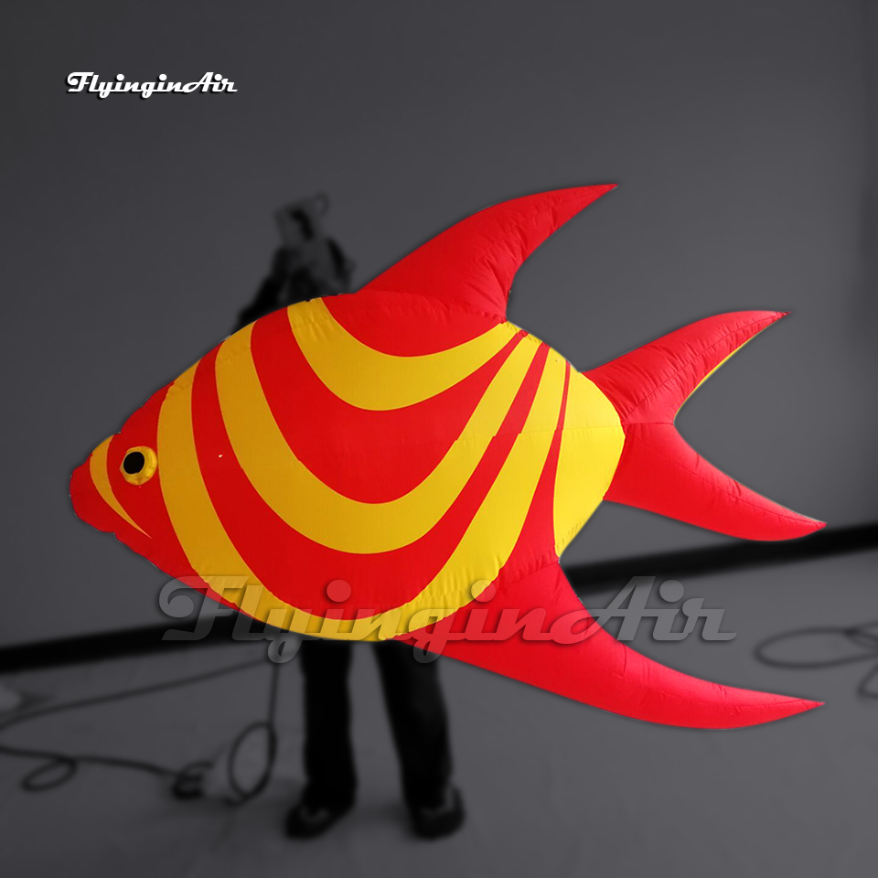 Huge Lighting Inflatable Tropical Marine Fish Balloon Blower And Light Inside For Event