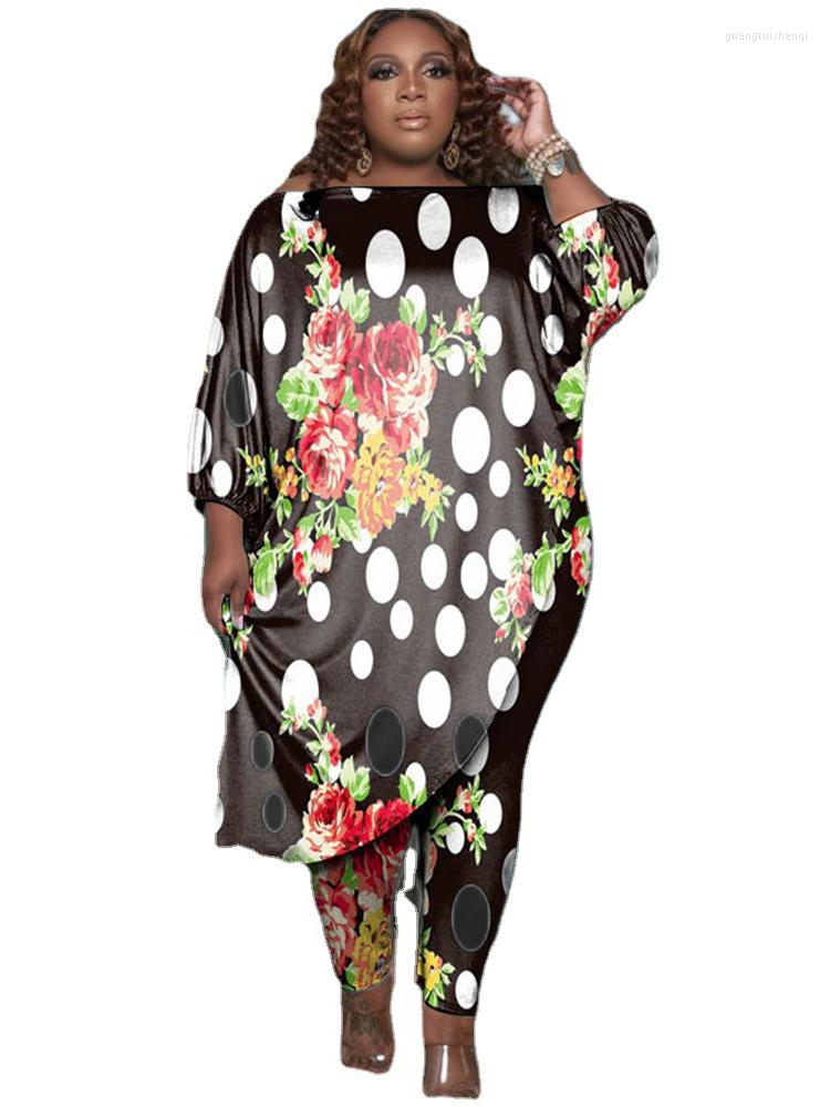 Tracksuits 5XL Plus Size Set Women Clothes 2 Piece Long Tops And Pant Suit Fashion Print Loose Casual African Clothing Outfits 2022, Photo color 10 
Tracksuits 5XL Plus Size Set Women Clothes 2 Piece Long Tops And Pant Suit Fashion Print Loose Casual African Clothing Outfits 2022, Photo color 10