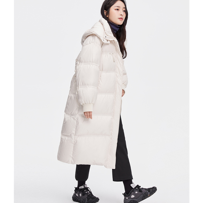 Womens Down Parkas Women Down Parka Mid Length Black Jacket Baggy Winter Waterproof Warm Duck Feather Down Female Hooded Puffer Coat Bubble Outwear 22