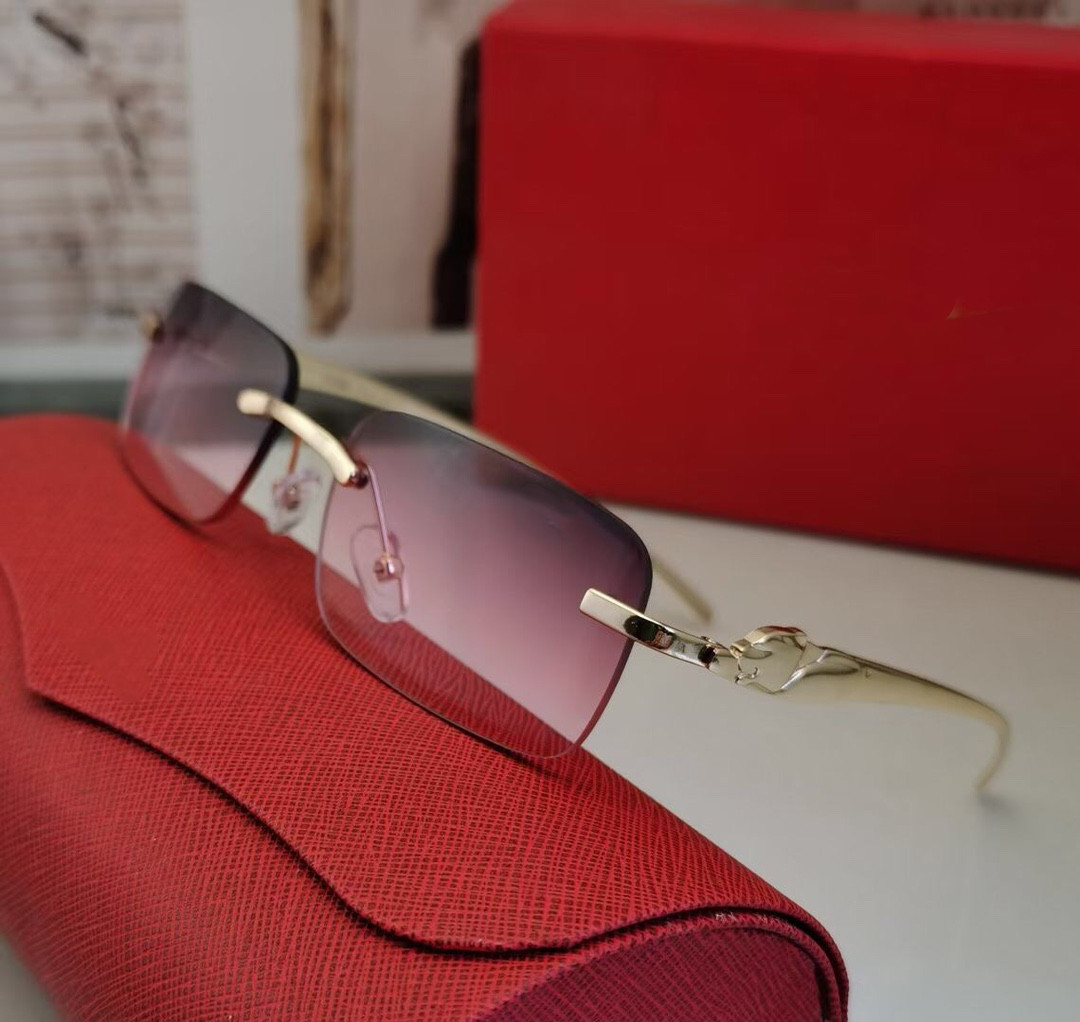 summer sunglasses fashion design optical glasses 23 square rimless frame transparent lens animal legs Vintage simple style with case