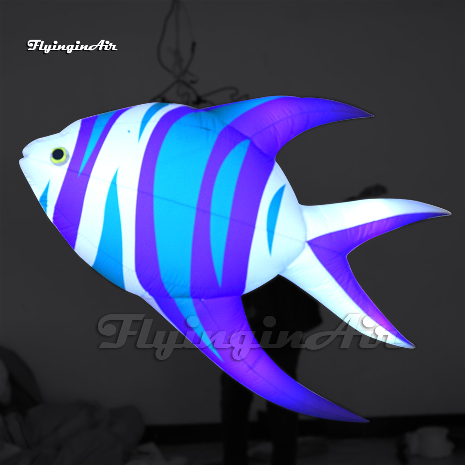 Hanging Large Inflatable Clownfish Sea Animal Model Air Blow Up Tropical Fish Balloon For Dining Room Ceiling Decoration
