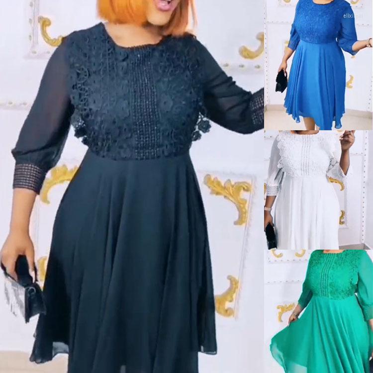 Plus Size Dresses 2022 African Dress Women's Solid Color Long Sleeve Water Soluble Lace, Blue
Plus Size Dresses 2022 African Dress Women's Solid Color Long Sleeve Water Soluble Lace, Blue