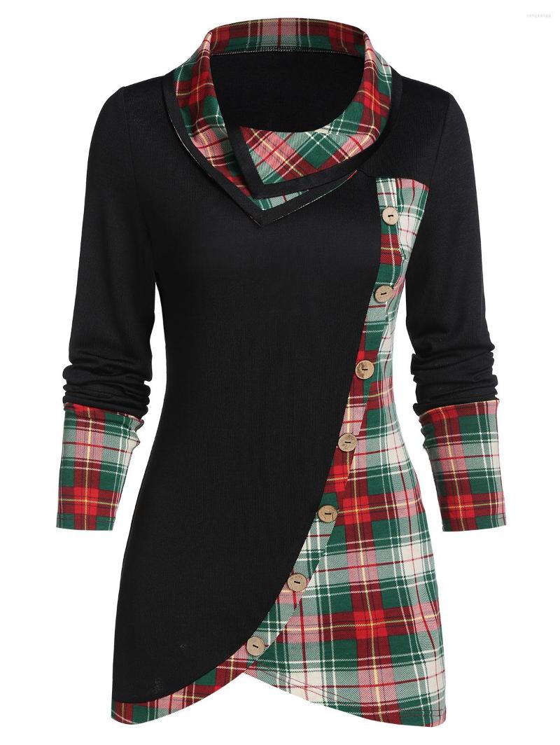 Women' T Shirts Plaid Print Mock Button Overlap Tunic T-Shirt Women Autumn Long Sleeves Casual Turn-Down Collar Tops 3xl, Black
Women' T Shirts Plaid Print Mock Button Overlap Tunic T-Shirt Women Autumn Long Sleeves Casual Turn-Down Collar Tops 3xl, Black