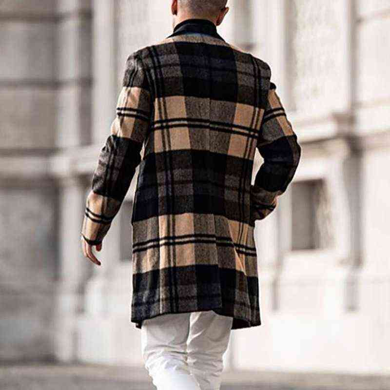 Men's Suits Blazers Autumn Winter Fashion Men Wool Jackets Solid Color Single Breasted Lapel Long Jacket Casual Overcoat Trench L220902
