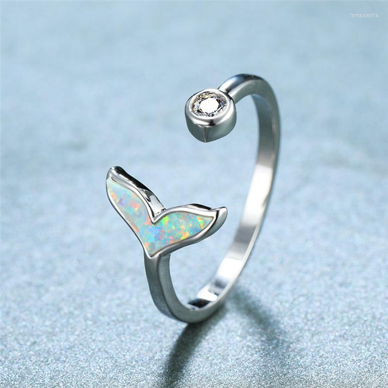 Wedding Rings Cute Female Blue White Fire Opal Ring Trenty Round Silver Color Promise Fishtail Thin Engagement For Women
Wedding Rings Cute Female Blue White Fire Opal Ring Trenty Round Silver Color Promise Fishtail Thin Engagement For Women