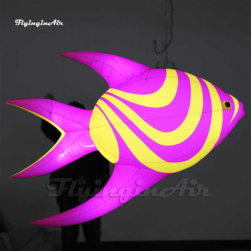 Hanging Large Inflatable Clownfish Sea Animal Model Air Blow Up Tropical Fish Balloon For Dining Room Ceiling Decoration
