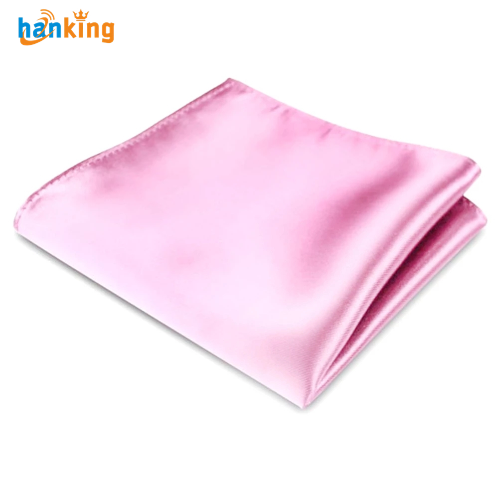 Men Satin Solid Color Cravats Plain Suits Pocket Square Hot Fashion Silk 22CM Wedding Party Handkerchief For Men Black Red Blue