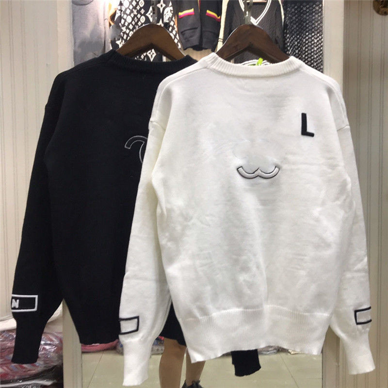 Womens Sweater Autumn European high-end custom Embroidery With Letter Fashion Alphabet comfortable warm winter bottom large Size top S-XL