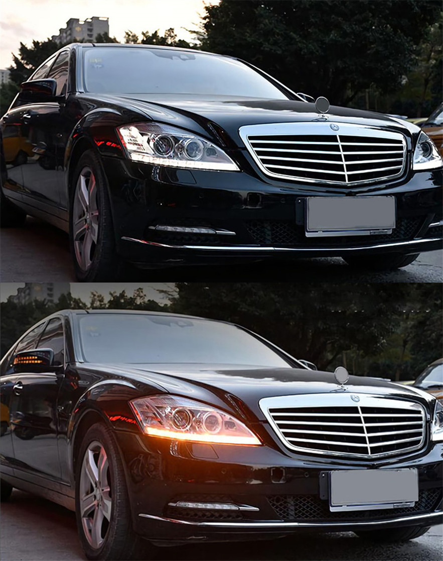 Car Headlights For W221 2006-2009 S300 S400 LED Light Replacement DRL High Beam Lens Daytime Front Headlight