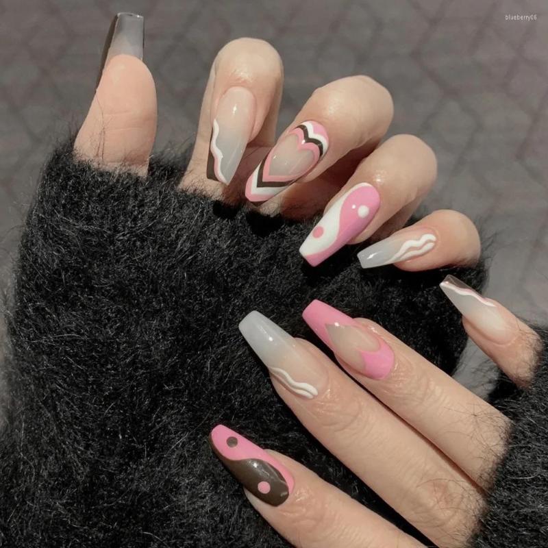 False Nails 24Pcs/Box French Coffin Fake Nail Tips Press On Love Pattern With Tai Design DIY Manicure Patches Art, 01
False Nails 24Pcs/Box French Coffin Fake Nail Tips Press On Love Pattern With Tai Design DIY Manicure Patches Art, 01